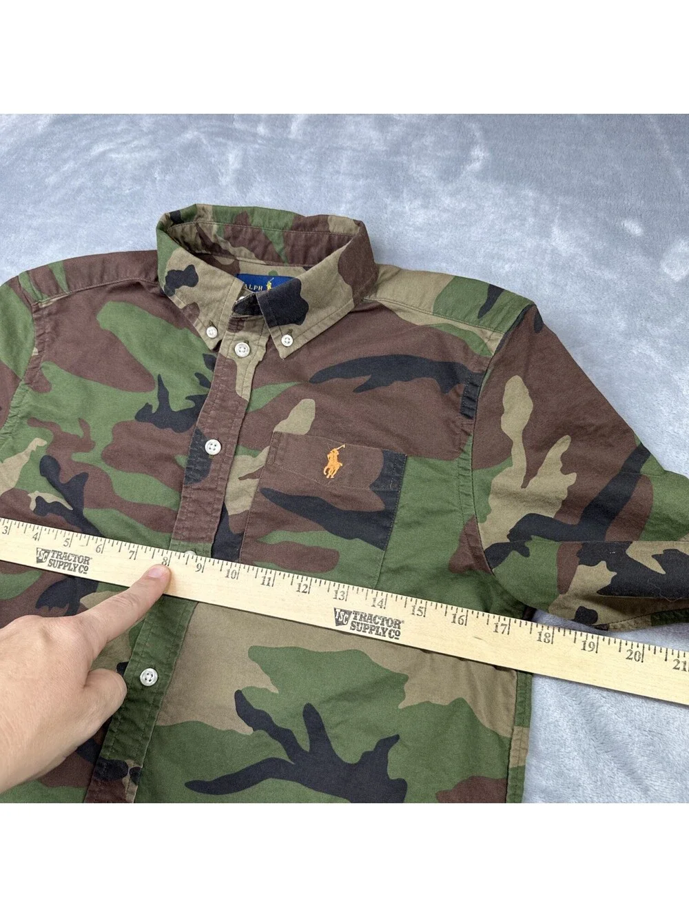 Polo Ralph Lauren Classic Fit Camouflage Oxford Long-Sleeve Kids Large 14-16